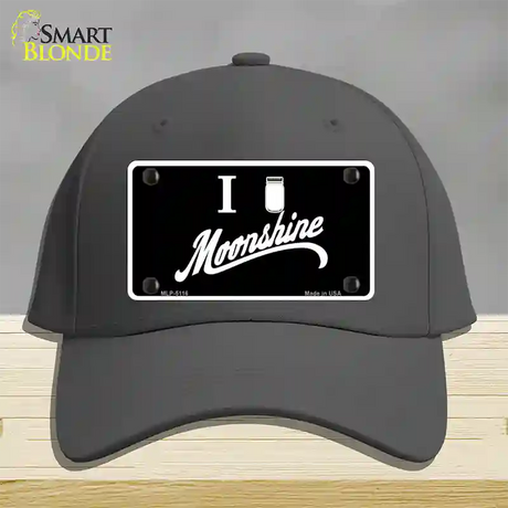 I Love Moonshine Novelty License Plate Hat Cotton / Charcoal