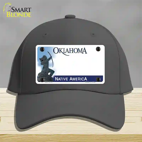 Oklahoma Native America State Blank Novelty License Plate Hat Cotton / Charcoal