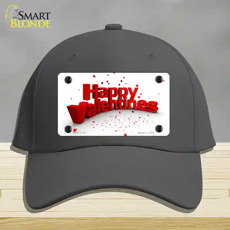 Happy Valentines Novelty License Plate Hat Cotton / Charcoal