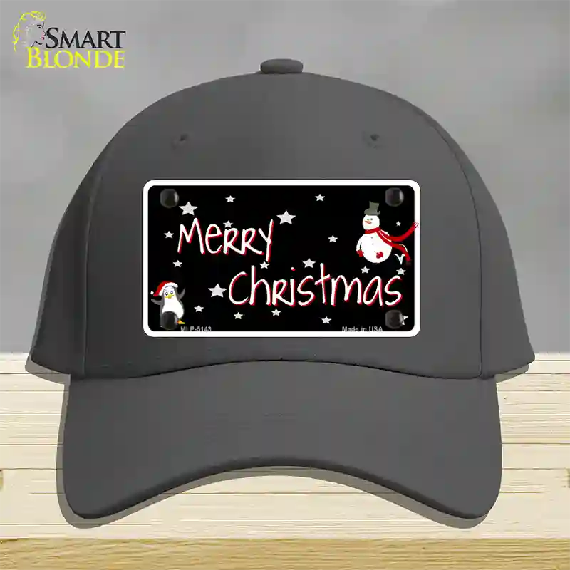 Merry Christmas Novelty License Plate Hat Cotton / Charcoal