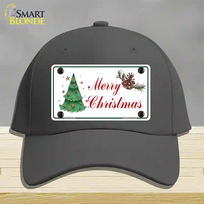 Merry Christmas Tree Novelty License Plate Hat Cotton / Charcoal