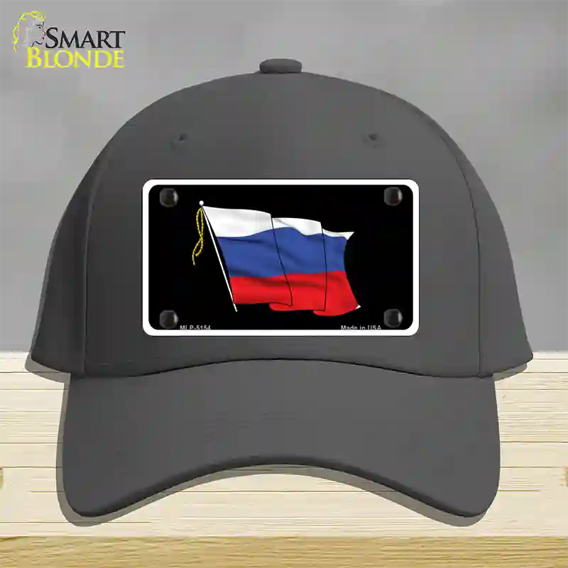 Russian Waving Flag Novelty License Plate Hat Cotton / Charcoal