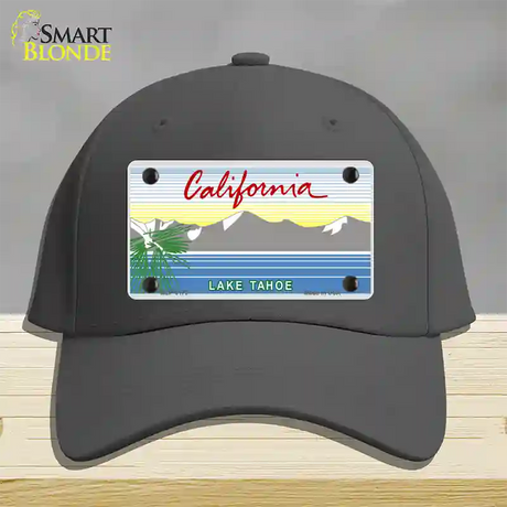 California Lake Tahoe State Blank Novelty License Plate Hat Cotton / Charcoal