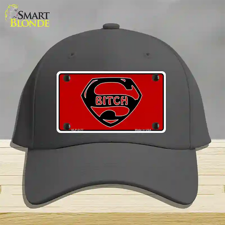 Super Bitch Novelty License Plate Hat Cotton / Charcoal