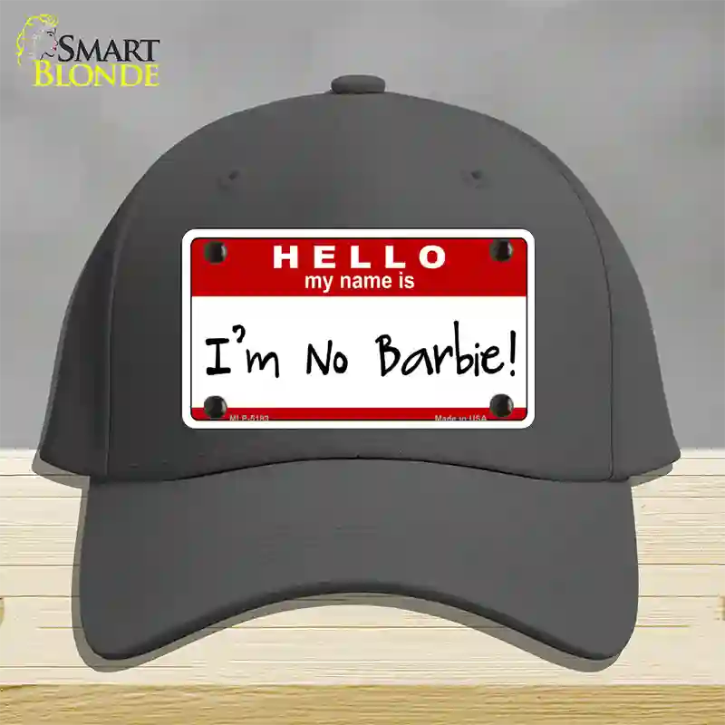 Im No Barbie Novelty License Plate Hat Cotton / Charcoal