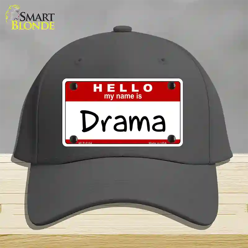 My Name Is Drama Novelty License Plate Hat Cotton / Charcoal