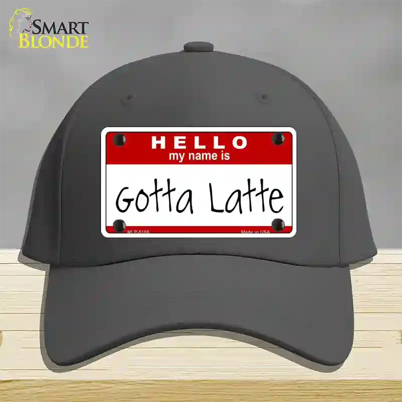 Gotta Latte Novelty License Plate Hat Cotton / Charcoal