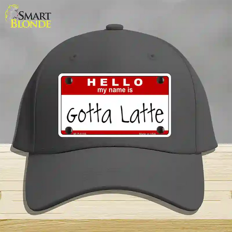 Gotta Latte Novelty License Plate Hat Cotton / Charcoal