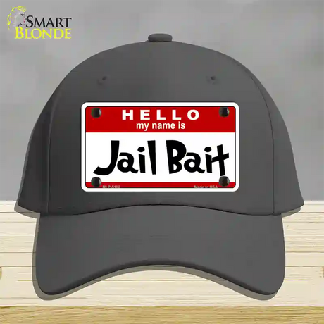 Jail Bait Novelty License Plate Hat Cotton / Charcoal