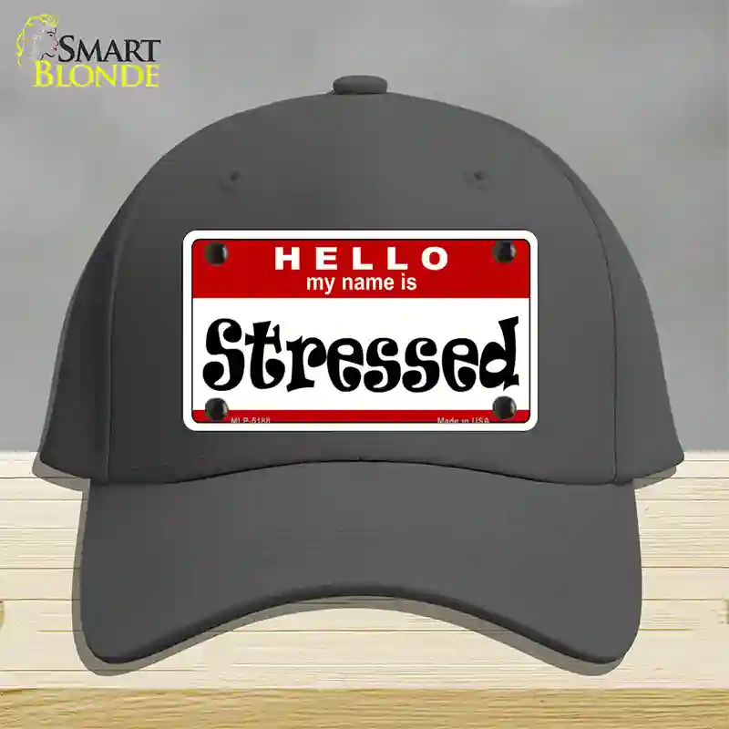 Stressed Novelty License Plate Hat Cotton / Charcoal