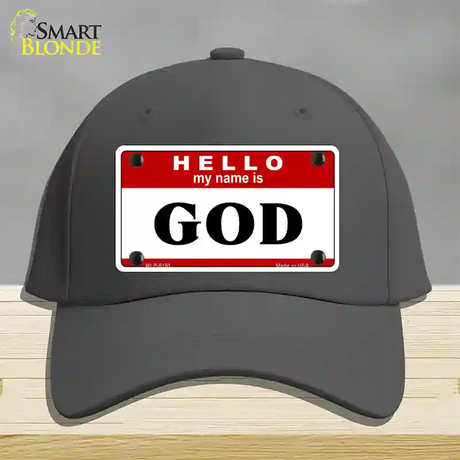 Name Is God Novelty License Plate Hat Cotton / Charcoal