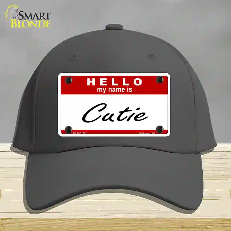 Cutie Novelty License Plate Hat Cotton / Charcoal