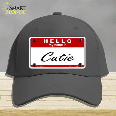 Cutie Novelty License Plate Hat Cotton / Charcoal