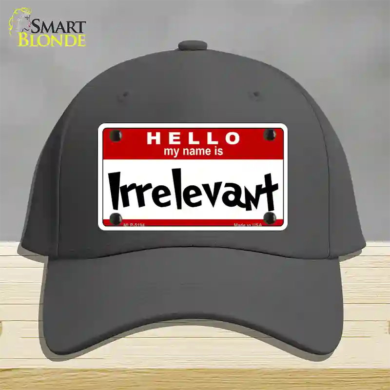 Irrelevant Novelty License Plate Hat Cotton / Charcoal