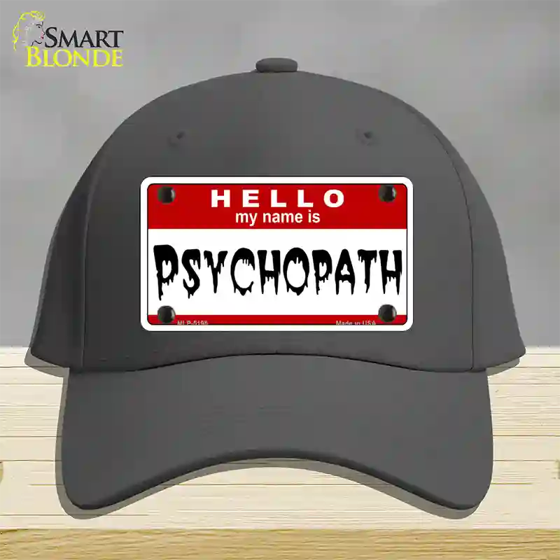 Psychopath Novelty License Plate Hat Cotton / Charcoal