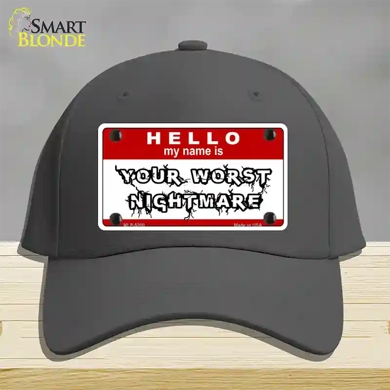 Your Worst Nightmare Novelty License Plate Hat Cotton / Charcoal