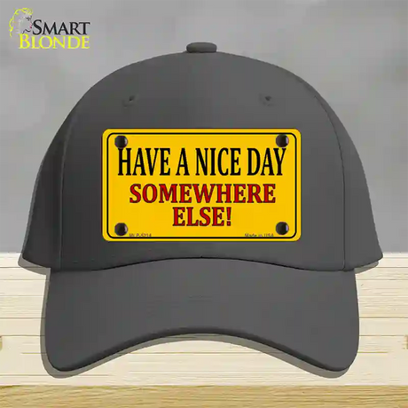 Have a Nice Day Novelty License Plate Hat Cotton / Charcoal