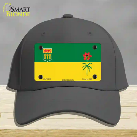 Saskatchewan Flag Novelty License Plate Hat Cotton / Charcoal