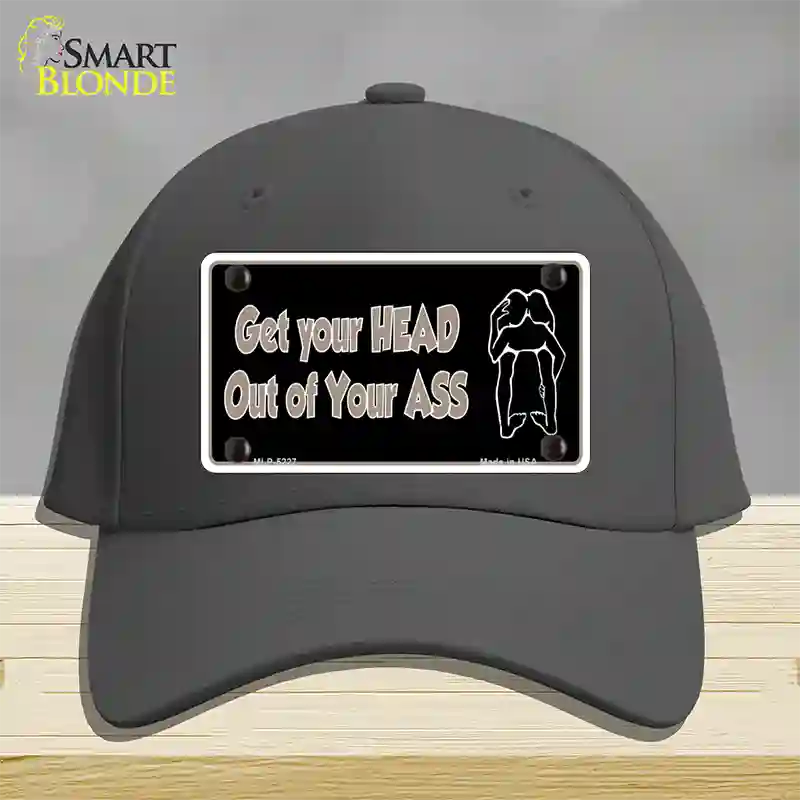 Head Out of Your Ass Novelty License Plate Hat Cotton / Charcoal