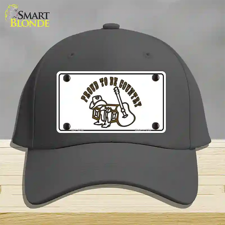 Proud to Be Country Novelty License Plate Hat Cotton / Charcoal