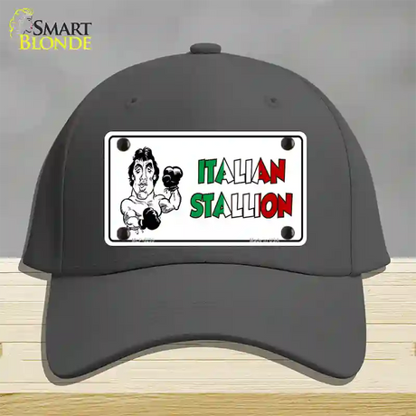 Italian Stallion Novelty License Plate Hat Cotton / Charcoal