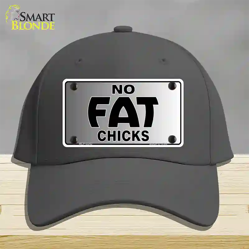 No Fat Chicks Novelty License Plate Hat Cotton / Charcoal