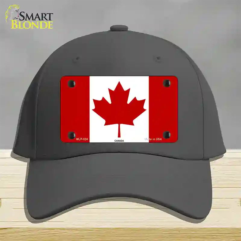 Canadian Flag Novelty License Plate Hat Cotton / Charcoal