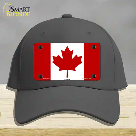 Canadian Flag Novelty License Plate Hat Cotton / Charcoal