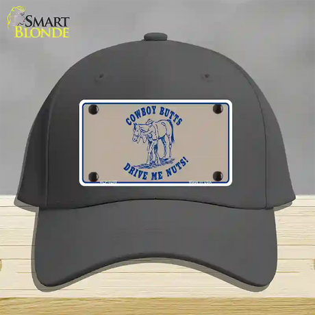 Cowboy Butts Novelty License Plate Hat Cotton / Charcoal