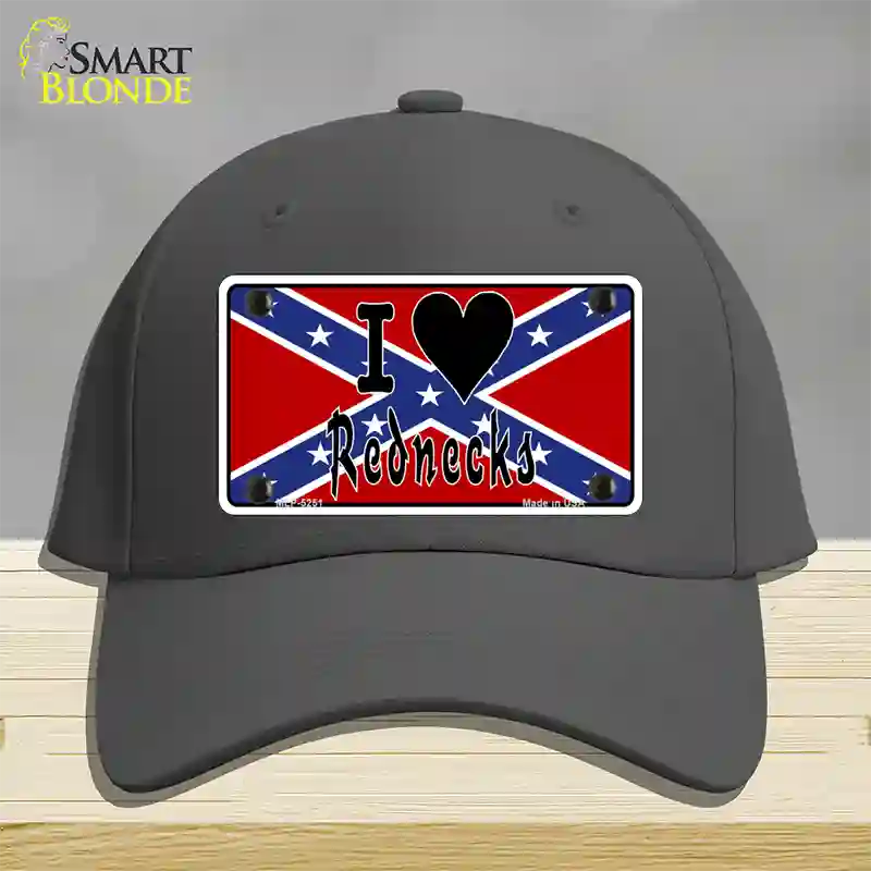 I Love Rednecks Novelty License Plate Hat Cotton / Charcoal