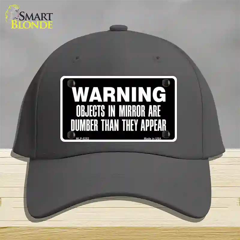 Objects In Mirror Novelty License Plate Hat Cotton / Charcoal