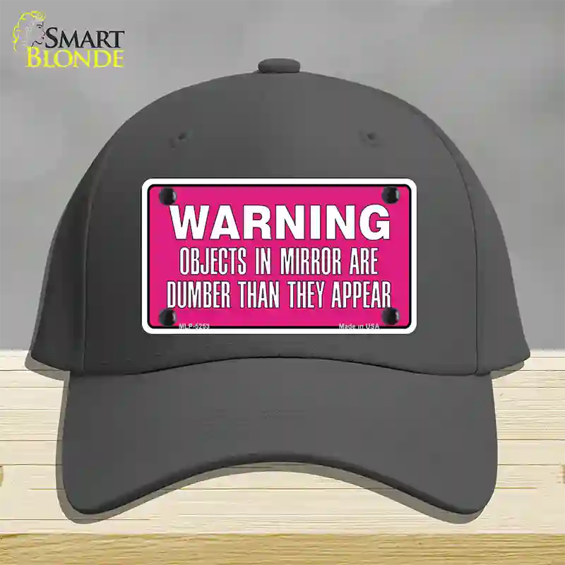 Objects In Mirror Pink Novelty License Plate Hat Cotton / Charcoal