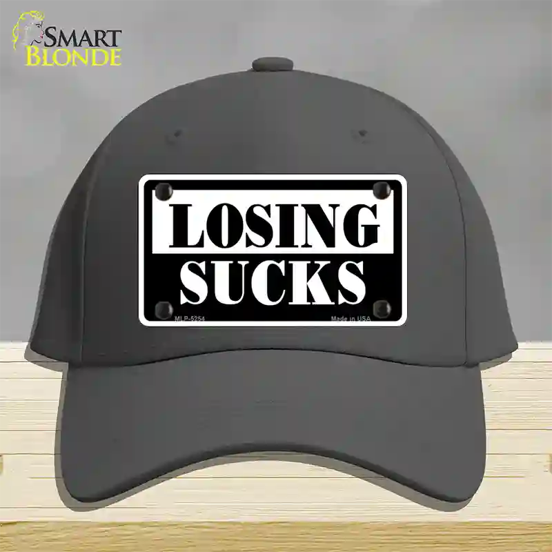 Losing Sucks Novelty License Plate Hat Cotton / Charcoal