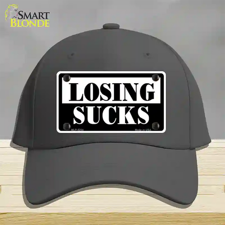 Losing Sucks Novelty License Plate Hat Cotton / Charcoal