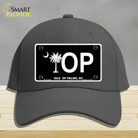 IOP Isle of Palms Black Novelty License Plate Hat Cotton / Charcoal