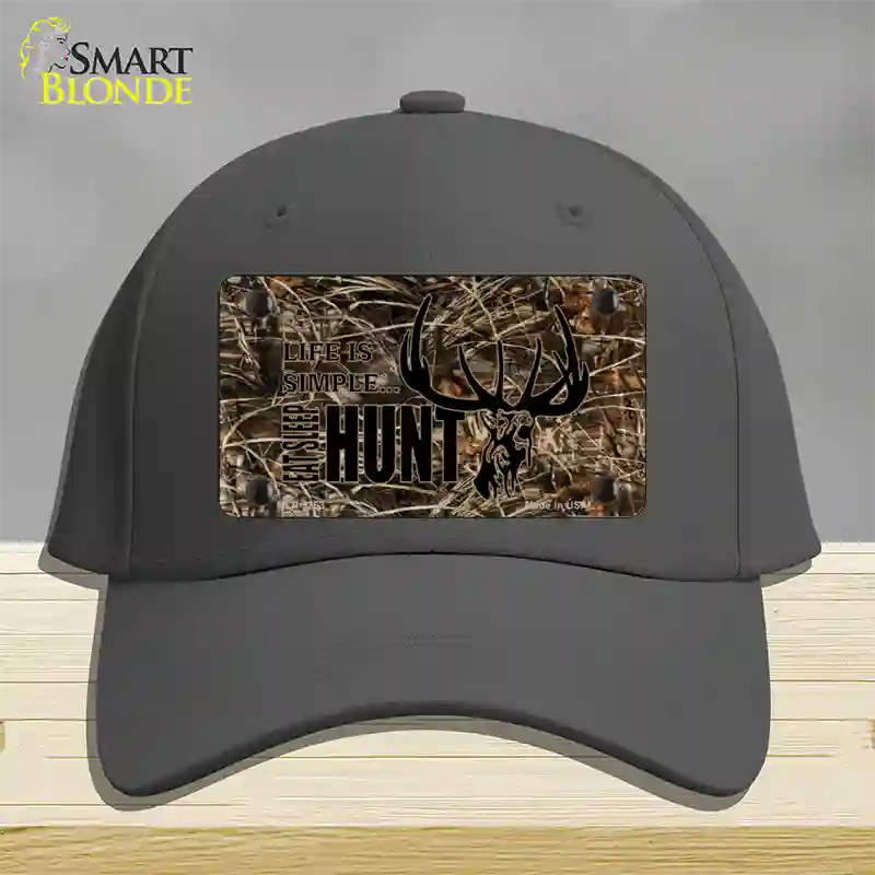 Eat Sleep Hunt Novelty License Plate Hat Cotton / Charcoal