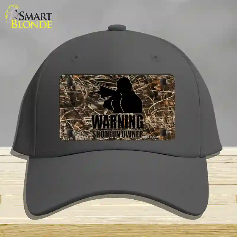 Warning Shotgun Owner Novelty License Plate Hat Cotton / Charcoal