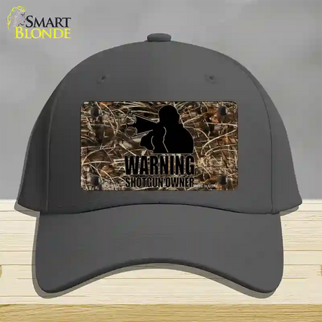 Warning Shotgun Owner Novelty License Plate Hat Cotton / Charcoal