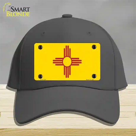 New Mexico State Flag Novelty License Plate Hat Cotton / Charcoal