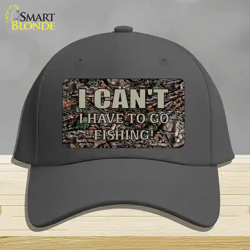 Have To Go Fishing Novelty License Plate Hat Cotton / Charcoal