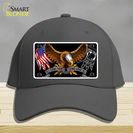 POW MIA All Gave Some Some Gave All Novelty License Plate Hat Cotton / Charcoal