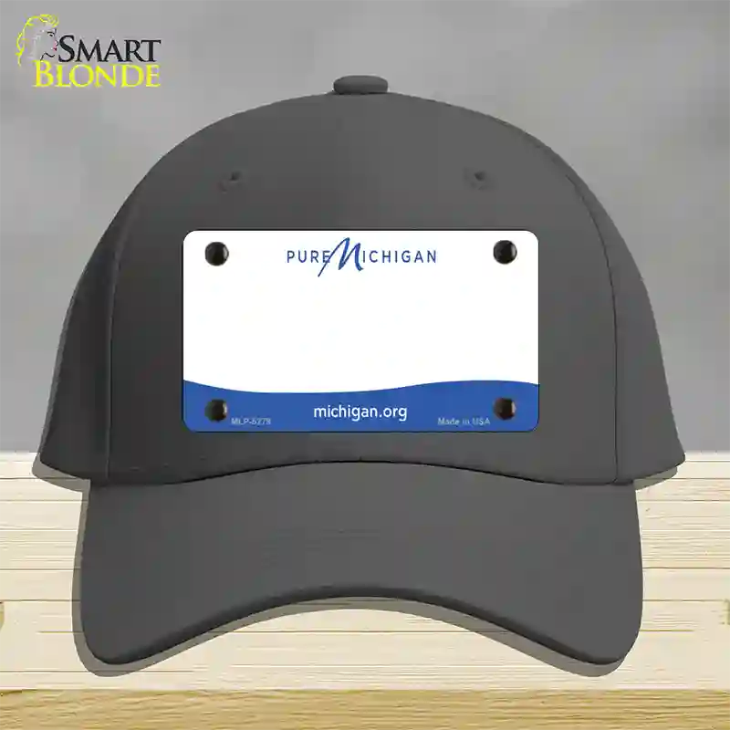 Pure Michigan Blank Novelty License Plate Hat Cotton / Charcoal