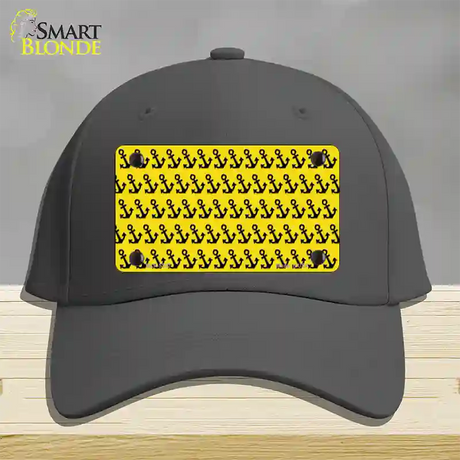 Yellow Black Anchor Novelty License Plate Hat Cotton / Charcoal