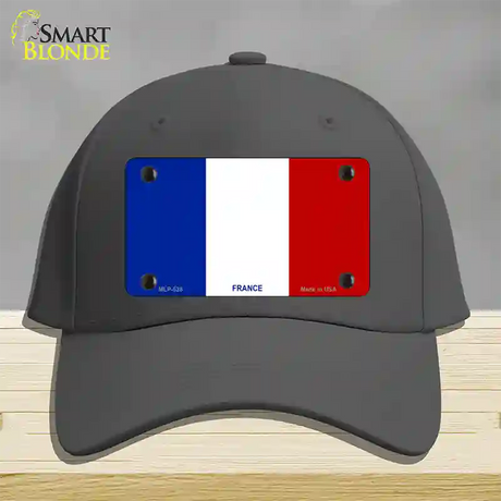 France Flag Novelty License Plate Hat Cotton / Charcoal