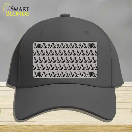 Grey Black Anchor Novelty License Plate Hat Cotton / Charcoal