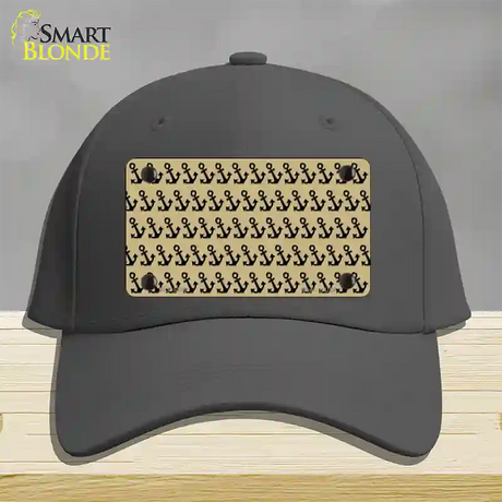 Gold Black Anchor Novelty License Plate Hat Cotton / Charcoal