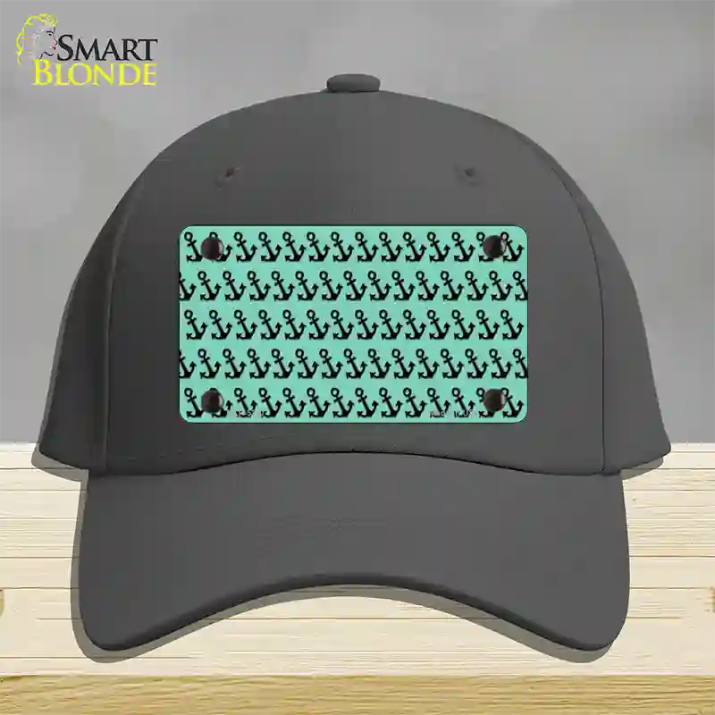 Mint Black Anchor Novelty License Plate Hat Cotton / Charcoal