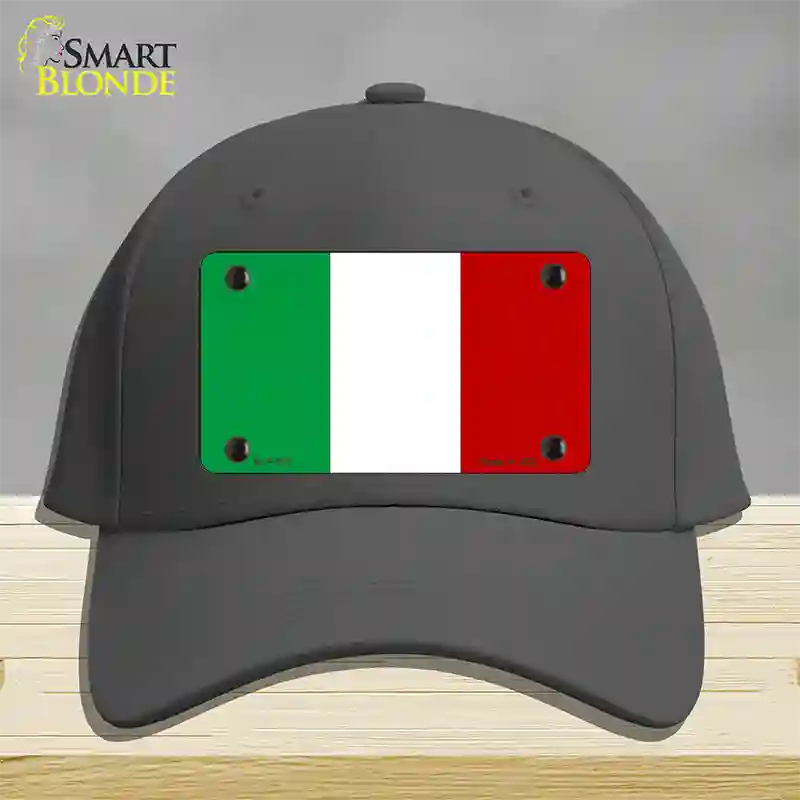 Italy Flag Novelty License Plate Hat Cotton / Charcoal