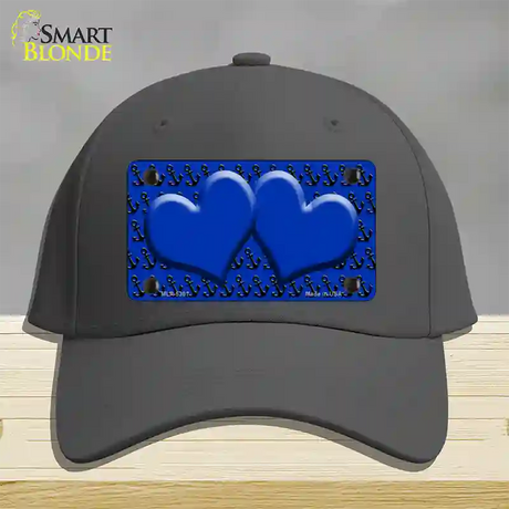 Blue Black Anchor Blue Heart CenterNovelty License Plate Hat Cotton / Charcoal