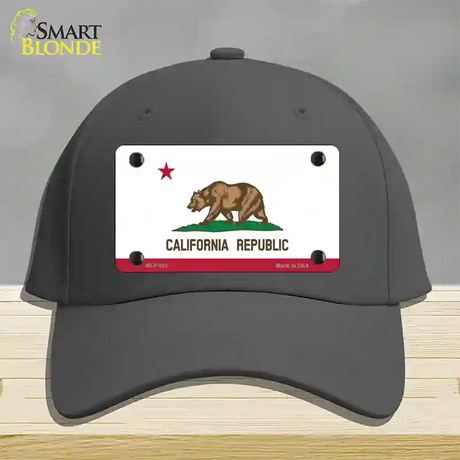 California State Flag Novelty License Plate Hat Cotton / Charcoal